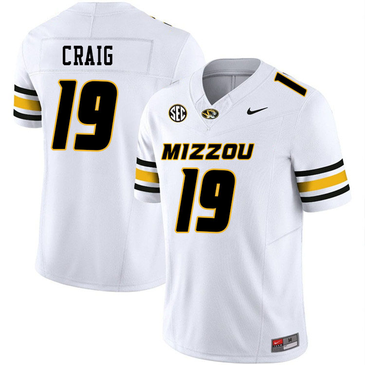 Men #19 Blake Craig Missouri Tigers College Football Jerseys Stitched-White